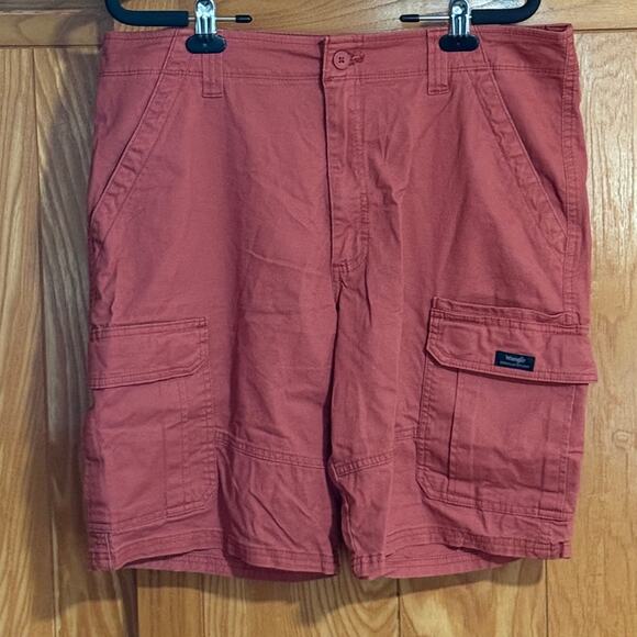 Wrangler Other - Men's Wrangler Relaxed Fit Cargo Shorts Coral Red Pink 36
